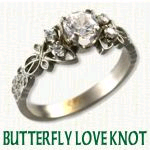 Butterfly Love Knot Engagement Ring