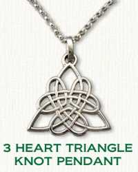 3 Heart Triangle Knot Pendant