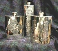 Pewter Celtic Flasks
