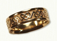 14kt Yellow Celtic 3 Point Heart Knot Band