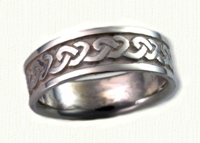 14kt white gold 3 Point Celtic Knot Band