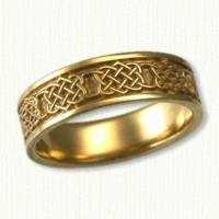 14KY Celtic Four Heart Weave Knot Wedding Band