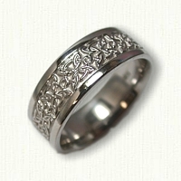 14kt White Gold Celtic Four Point Knot Band