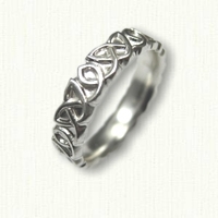 Sculpted 14kt white gold Celtic Kilkenny Knot Wedding Band