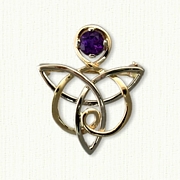 Celtic Angel Pin with Amethyst