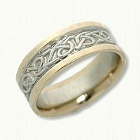 14kt Two Tone Celtic Adare Knot Wedding Band