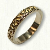 14kt Yellow Gold Adare Knot Wedding Band No Rails