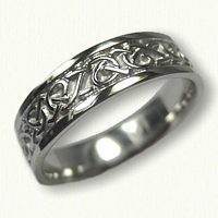 14kt White Gold Celtic Adare Knot Wedding Band