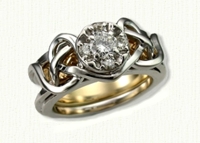 14kt white gold Reverse Cradle Adare Knot Engagement Ring
