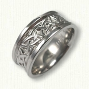 Celtic Arches Wedding Band w/Raised Rails 