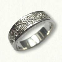 Sterling Silver Celtic Wave and Arches Wedding Band 