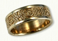 Custom 14kt yellow gold 'Forever' & Avonmore Knot Band