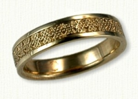 14kt Yellow gold Narrow Celtic Avonmore Knot wedding rings