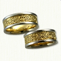 18kt Yellow Gold and Platinum Avonmore 'Forever' Knot Bands 