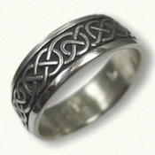 Sterling Silver Celtic Ballyclare Wedding Band - antiqued