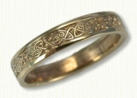 14kt yellow Narrow Celtic Berwick Knot wedding rings