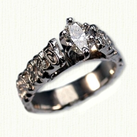 Bridged Engagement Ring with Sculpted Celtic Butterfly Knot