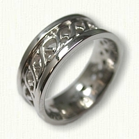 Carlow knot wedding band - pierced with rails