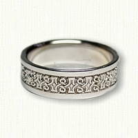 14kt White Gold Celtic Carrick Wedding Band