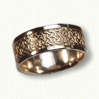 14kt Yellow Gold Celtic Castlebar Knot Band - 8.0 mm width