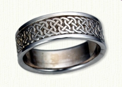 14kt white gold Celtic Castlebar Knot Band