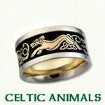 Celtic Animal Knot Wedding Rings