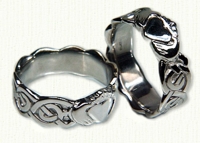 14KW Sculpted Celtic Knot with Claddagh Band