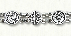 Antiqued Sterling Silver Celtic Animals & Love Knot Bracelet