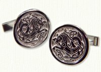 Round Celtic Stallion Cuff Links