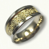 14kt Two Tone Gold Circle Knot Band 