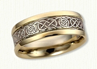 14kt Celtic Two Tone Cirle Murphy Knot Wedding Band  