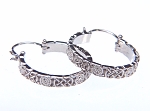 14kt white gold sculpted Circle Murphy Knot hoop earrings