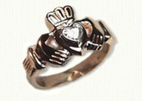 Medium claddagh ring with .25ct heart shaped diamond