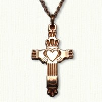 Reverse Etch Claddagh Cross