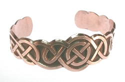 Copper Celtic Sculpted Lindesfarne Knot Cuff Bracelet