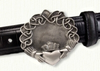 Continuous Heart Claddagh Belt Buckle