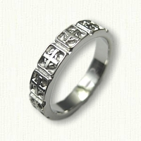 14kt White Gold Celtic Cross Wedding Band (no rails) - straight edges 