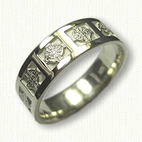 14kt Green Gold Celtic Enfield Knot Cross Wedding Band 