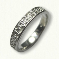 14kt White Gold Custom Celtic Knot and Cross band