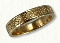 14KY Narrow Celtic Crynoch Knot wedding rings