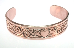 Copper Celtic Triangle Knot with Claddagh Cuff Bracelet