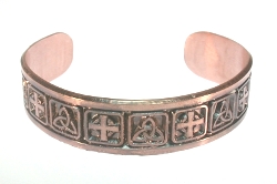 Copper CelticTriangle Knot with Cross Bracelet