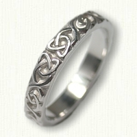 14kt White Gold Dara Knot Wedding Band - straight edges