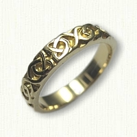 14kt Yellow Gold Celtic Dara Knot Band - sculpted