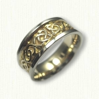 14kt Two Tone Gold Celtic Dara Knot Wedding Band