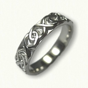 Platinum Dara Knot Wedding Band - sculpted -   4.0 mm width