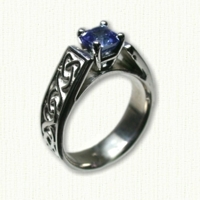 14KW Celtic Dara Engagement ring with Blue Sapphire