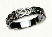 14KW Sculpted Celtic Dara Knot Wedding Ring