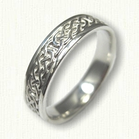 Sterling Silver Narrow Celtic Desboro Knot Wedding Band -5mm width
