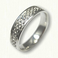 Sterling Silver Narrow Celtic Desboro Knot Wedding Band -5mm width 